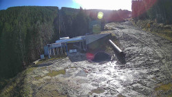 Modrá sjezdovka - dojezd k lanové dráze