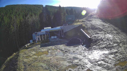 Modrá sjezdovka - dojezd k lanové dráze