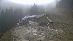 Modrá sjezdovka - dojezd k lanové dráze