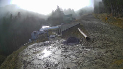 Modrá sjezdovka - dojezd k lanové dráze