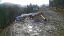 Modrá sjezdovka - dojezd k lanové dráze