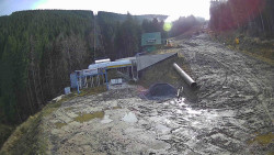 Modrá sjezdovka - dojezd k lanové dráze