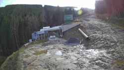 Modrá sjezdovka - dojezd k lanové dráze