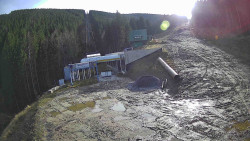 Modrá sjezdovka - dojezd k lanové dráze