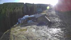 Modrá sjezdovka - dojezd k lanové dráze