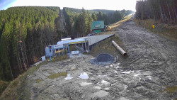 Modrá sjezdovka - dojezd k lanové dráze