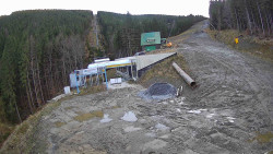 Modrá sjezdovka - dojezd k lanové dráze