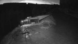 Modrá sjezdovka - dojezd k lanové dráze