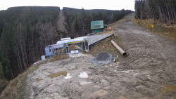 Modrá sjezdovka - dojezd k lanové dráze