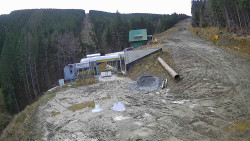 Modrá sjezdovka - dojezd k lanové dráze