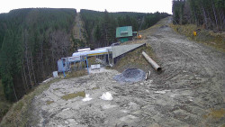 Modrá sjezdovka - dojezd k lanové dráze