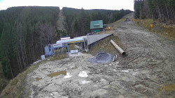 Modrá sjezdovka - dojezd k lanové dráze