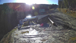 Modrá sjezdovka - dojezd k lanové dráze