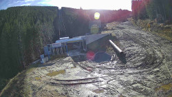 Modrá sjezdovka - dojezd k lanové dráze