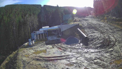 Modrá sjezdovka - dojezd k lanové dráze