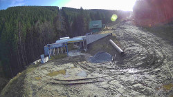 Modrá sjezdovka - dojezd k lanové dráze