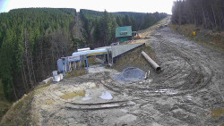 Modrá sjezdovka - dojezd k lanové dráze