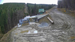 Modrá sjezdovka - dojezd k lanové dráze