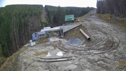 Modrá sjezdovka - dojezd k lanové dráze