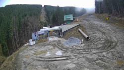 Modrá sjezdovka - dojezd k lanové dráze