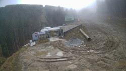 Modrá sjezdovka - dojezd k lanové dráze