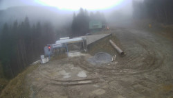 Modrá sjezdovka - dojezd k lanové dráze