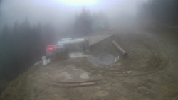 Modrá sjezdovka - dojezd k lanové dráze