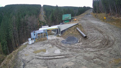 Modrá sjezdovka - dojezd k lanové dráze