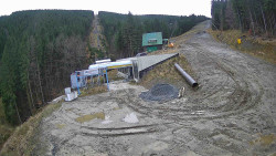 Modrá sjezdovka - dojezd k lanové dráze