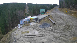 Modrá sjezdovka - dojezd k lanové dráze