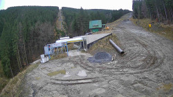 Modrá sjezdovka - dojezd k lanové dráze