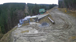 Modrá sjezdovka - dojezd k lanové dráze