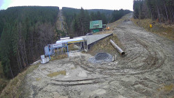 Modrá sjezdovka - dojezd k lanové dráze