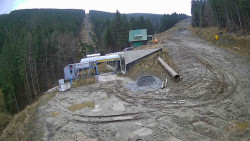 Modrá sjezdovka - dojezd k lanové dráze