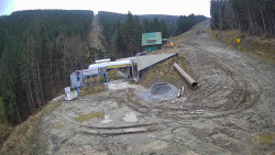 Modrá sjezdovka - dojezd k lanové dráze