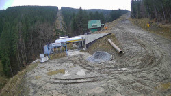 Modrá sjezdovka - dojezd k lanové dráze