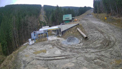 Modrá sjezdovka - dojezd k lanové dráze