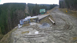 Modrá sjezdovka - dojezd k lanové dráze