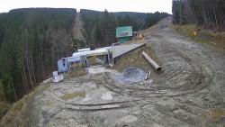 Modrá sjezdovka - dojezd k lanové dráze