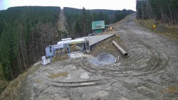 Modrá sjezdovka - dojezd k lanové dráze