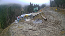 Modrá sjezdovka - dojezd k lanové dráze