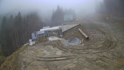 Modrá sjezdovka - dojezd k lanové dráze