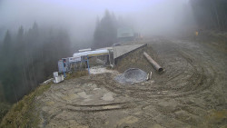 Modrá sjezdovka - dojezd k lanové dráze