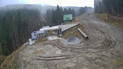 Modrá sjezdovka - dojezd k lanové dráze