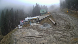 Modrá sjezdovka - dojezd k lanové dráze