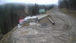 Modrá sjezdovka - dojezd k lanové dráze