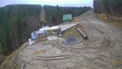 Modrá sjezdovka - dojezd k lanové dráze