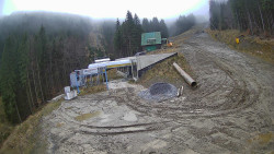 Modrá sjezdovka - dojezd k lanové dráze