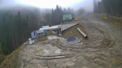 Modrá sjezdovka - dojezd k lanové dráze