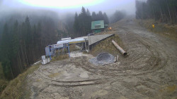 Modrá sjezdovka - dojezd k lanové dráze